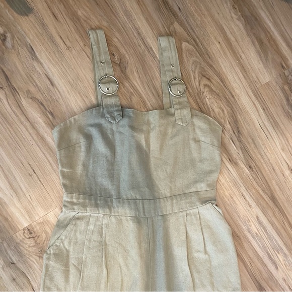 JAPNA Romper Jumpsuit, Sz Medium, Moss Green Buckle Straps Smocked Back - Picture 9 of 12
